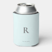 Ice Blue Monogram en Paar Namen Bruiloft Blikjeskoeler (Blikje Achterkant)
