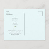 Ice Blue Monogram Wedding Save the Date Briefkaart (Achterkant)