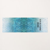 Ice Blue Natural Mandala Floral Yogamat (Achterkant (horizontaal))
