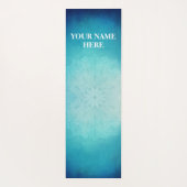 Ice Blue Natural Mandala Floral Yogamat (Achterkant)