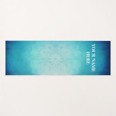 Ice Blue Natural Mandala Floral Yogamat (Voorkant (horizontaal))