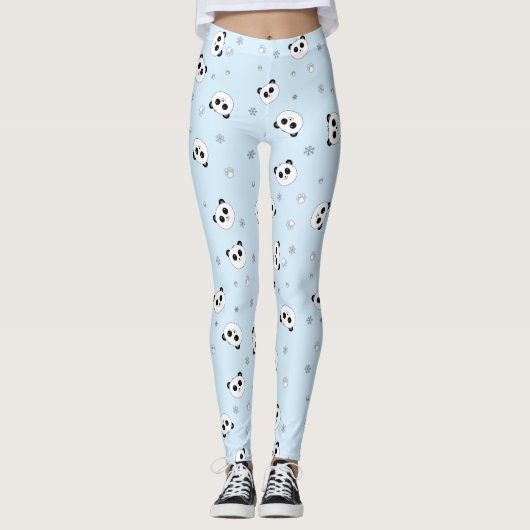 Ice Blue Panda Leggings | Leggings | Baby4Levensdu (Voorkant)