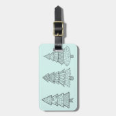 Ice blue pastel elegant stijlvolle kerstbomen bagagelabel (Voorkant verticaal)