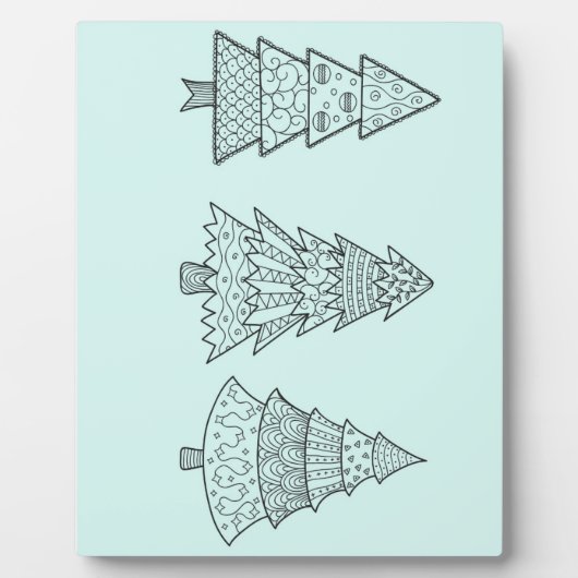 Ice blue pastel elegant stijlvolle kerstbomen fotoplaat (Voorkant)