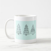 Ice blue pastel elegant stijlvolle kerstbomen koffiemok (Links)