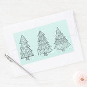Ice blue pastel elegant stijlvolle kerstbomen rechthoekige sticker (Envelop)