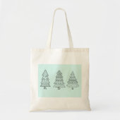 Ice blue pastel elegant stijlvolle kerstbomen tote bag (Voorkant)