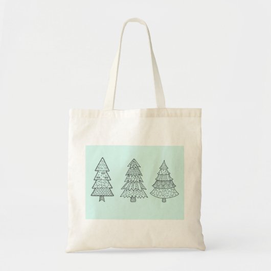 Ice blue pastel elegant stijlvolle kerstbomen tote bag (Voorkant)
