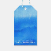 Ice Blue Pine Tree-Label voor kerstcadeautjes Cadeaulabel (Achterkant)