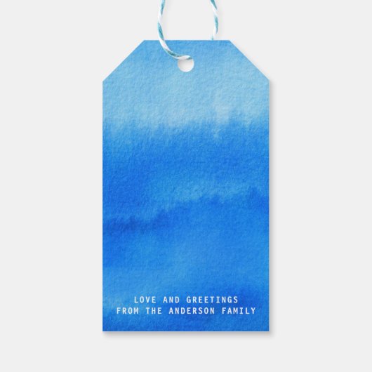 Ice Blue Pine Tree-Label voor kerstcadeautjes Cadeaulabel (Achterkant)