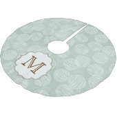Ice Blue Polka Dot Monogram Initialen boomrok Kerstboom Rok (Gekanteld)