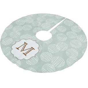 Ice Blue Polka Dot Monogram Initialen boomrok Kerstboom Rok