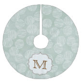 Ice Blue Polka Dot Monogram Initialen boomrok Kerstboom Rok (Voorkant)