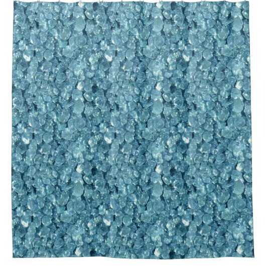 Ice Blue Quartz Crystal Pattern Douchegordijn (Voorkant)
