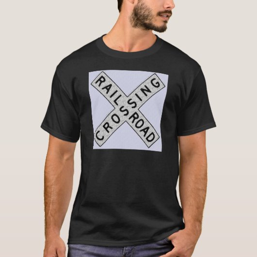 Ice Blue Railroad Crossing Sign T-shirt (Voorkant)