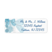 Ice Blue Ribbon Snowflake Return Address Label (Voorkant)