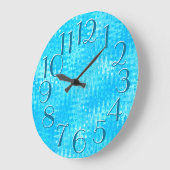 Ice Blue Ripples Pattern Elegant Oversize Numbers Grote Klok (Hoek)
