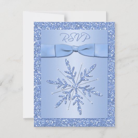 Ice Blue RSVP-kaart (NIET te gebruiken met Square  RSVP Kaartje (Voorkant)