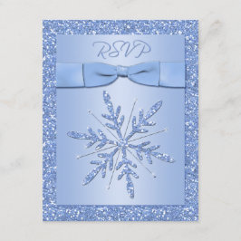 Ice Blue RSVP-kaart (NIET te gebruiken met Square  RSVP Kaartje