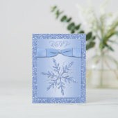Ice Blue RSVP-kaart (NIET te gebruiken met Square  RSVP Kaartje (Staand voorkant)