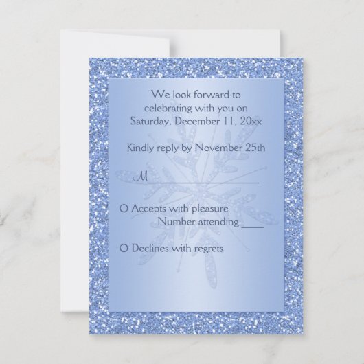 Ice Blue RSVP-kaart (NIET te gebruiken met Square  RSVP Kaartje (Achterkant)