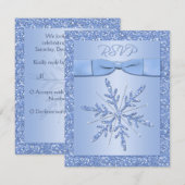 Ice Blue RSVP-kaart (NIET te gebruiken met Square  RSVP Kaartje (Voorkant / Achterkant)