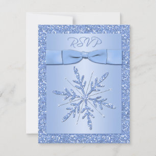 Ice Blue RSVP-kaart (NIET te gebruiken met Square  RSVP Kaartje