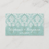 Ice Blue Rustic Damask Wedding Enclosure Card Informatiekaartje (Voorkant)