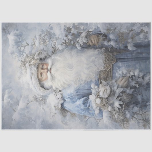 Ice Blue Santa Tissuepapier (Voorkant)