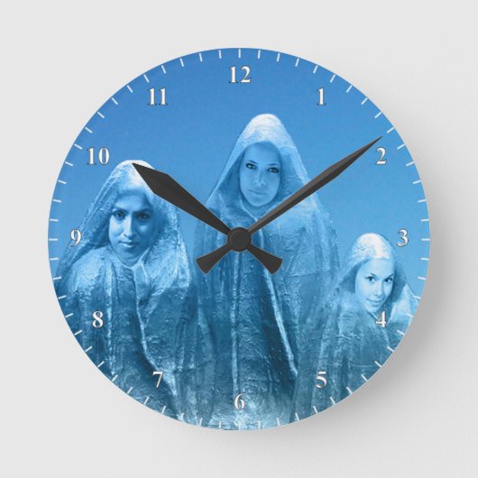 Ice Blue Sky Ronde Klok (Voorkant)