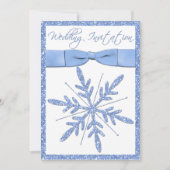 Ice Blue Sneeuwvlok bruiloft uitnodiging (Voorkant)
