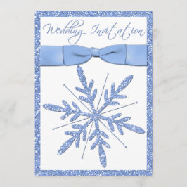 Ice Blue Sneeuwvlok bruiloft uitnodiging