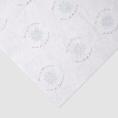 Ice Blue Sneeuwvlok Vrolijk Kerstfeest Familienaam Tissuepapier (Detail)