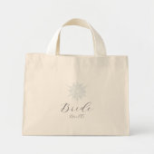 Ice Blue Sneeuwvlok Winter Bruiloft Bruid Mini Tote Bag (Voorkant)