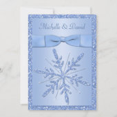Ice Blue Sneeuwvlokken bruiloft uitnodiging (Voorkant)
