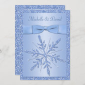 Ice Blue Sneeuwvlokken bruiloft uitnodiging (Voorkant / Achterkant)