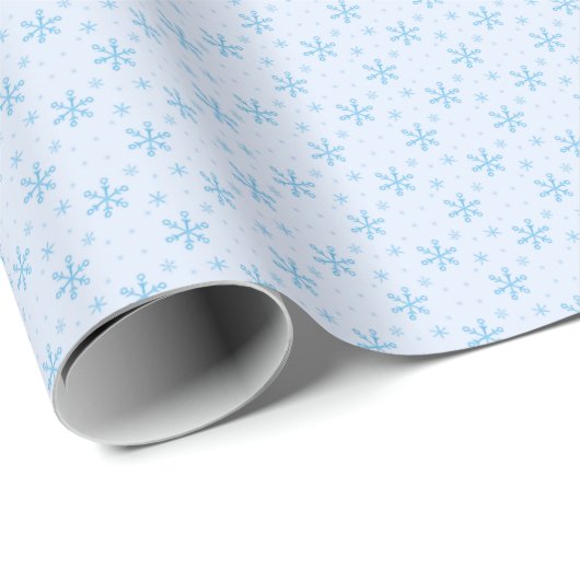  Ice Blue Sneeuwvlokken Lichtblauw Kerst Cadeaupapier (Rol Hoek)