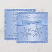 Ice Blue Sneeuwvlokken Vierkante bruiloft uitnodig Kaart (Voorkant / Achterkant)