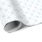  Ice Blue Sneeuwvlokken Wit Kerstmis Cadeaupapier (Rol Hoek)