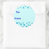 Ice Blue Snow / Sterren sticker. Naar, Van label (Tas)