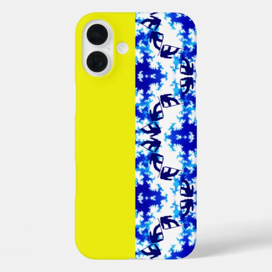 Ice Blue Snowboarder Sky Yellow Snowboarding Sport Case-Mate iPhone Case (Achterkant)