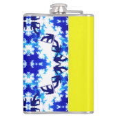 Ice Blue Snowboarder Sky Yellow Snowboarding Sport Heupfles (Achterkant)