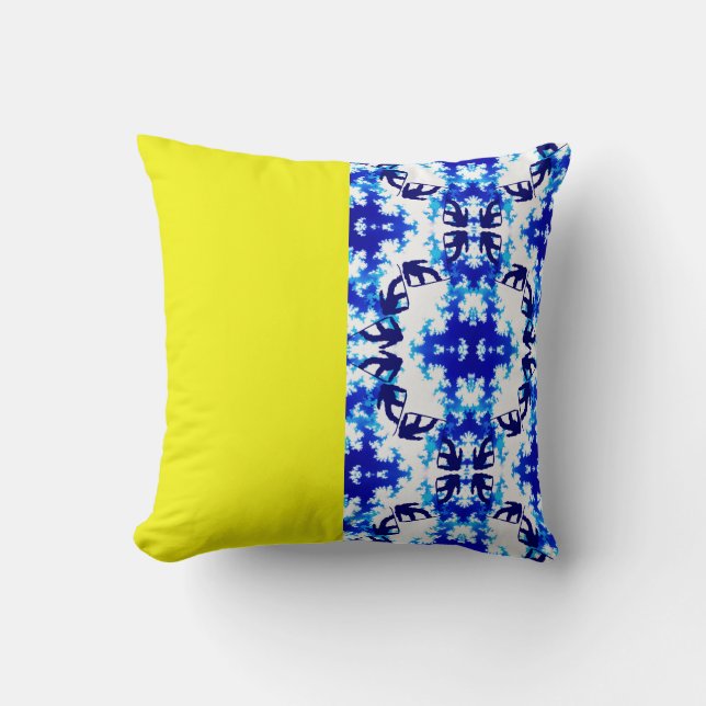 Ice Blue Snowboarder Sky Yellow Snowboarding Sport Kussen (Voorkant)