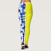 Ice Blue Snowboarder Sky Yellow Snowboarding Sport Leggings (Achterkant)