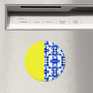Ice Blue Snowboarder Sky Yellow Snowboarding Sport Magneet
