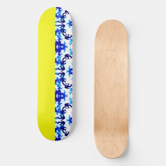 Ice Blue Snowboarder Sky Yellow Snowboarding Sport Persoonlijk Skateboard (Voorkant)