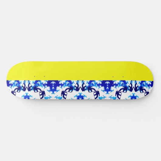 Ice Blue Snowboarder Sky Yellow Snowboarding Sport Persoonlijk Skateboard (Horizontaal)