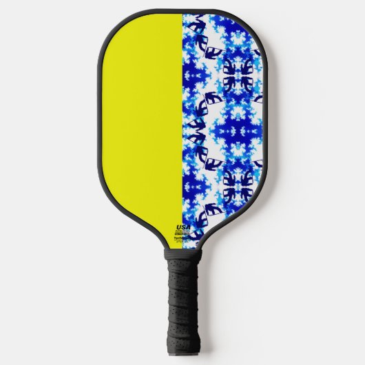 Ice Blue Snowboarder Sky Yellow Snowboarding Sport Pickleball Paddle (Voorkant)