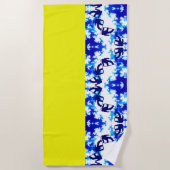 Ice Blue Snowboarder Sky Yellow Snowboarding Sport Strandlaken (Voorkant)