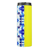Ice Blue Snowboarder Sky Yellow Snowboarding Sport Thermosbeker (Achterkant)